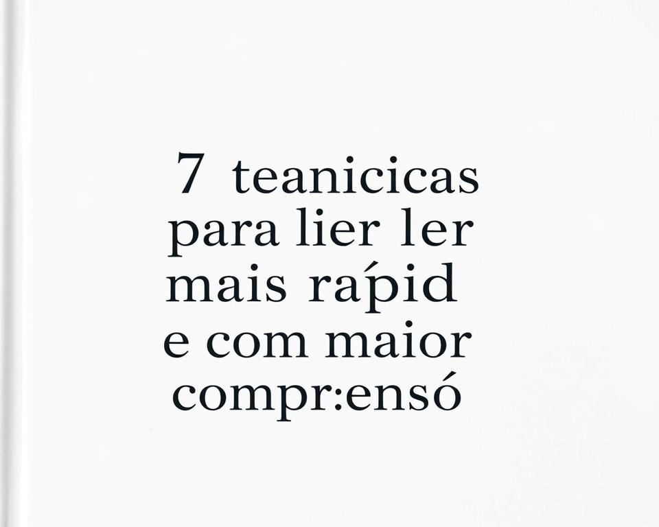 Aprenda as 7 técnicas para ler mais rápido e com maior compreensão
